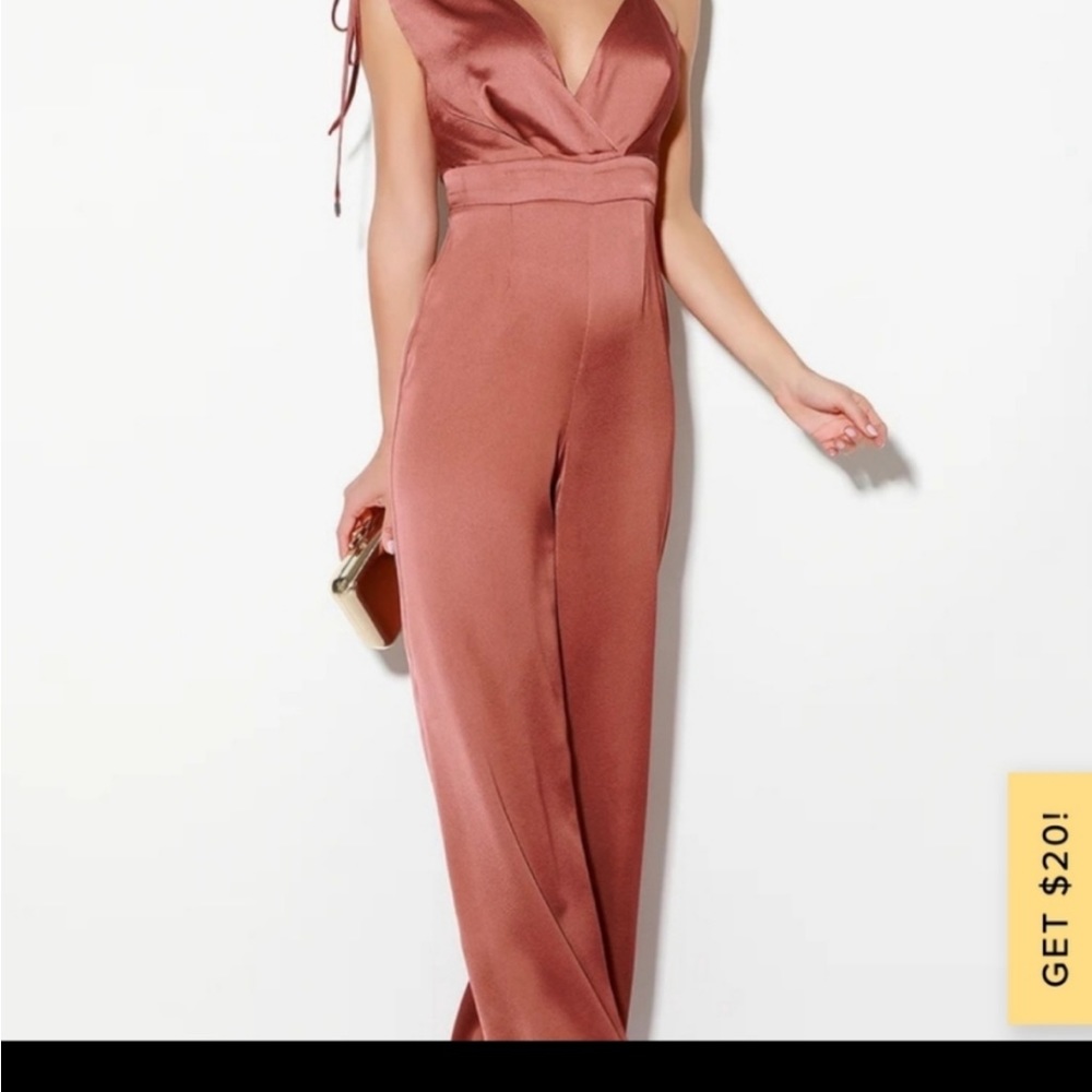 Lulus LOOK OF LUXE RUSTY ROSE SATIN jumpsuit - Picture 2 of 9